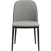 Voren 7-Piece Dining Set with 55" Rectangular Dining Table in Deep Grey Sintered Stone Top and 6 Leather/Velvet/Suede Fabric Dining Chairs - Elax Furniture