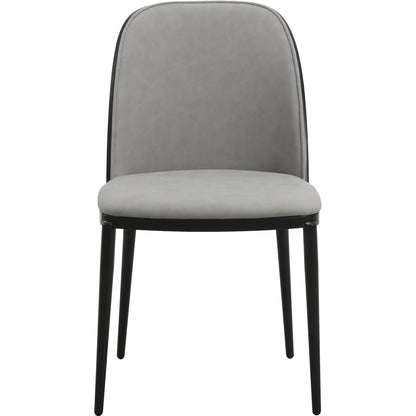 Voren 7-Piece Dining Set with 55" Rectangular Dining Table in Deep Grey Sintered Stone Top and 6 Leather/Velvet/Suede Fabric Dining Chairs - Elax Furniture