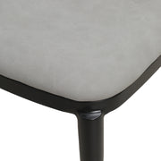 Zayle 7-Piece Dining Set with 55" Rectangular Dining Table in White Grey Sintered Stone Top and 6 Leather Dining Chairs - Elax Furniture
