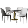 Verve 5-Piece Dining Set with 36" Round MDF Top Table and 4 Leather/Suede Fabric/Velvet Dining Side Chairs