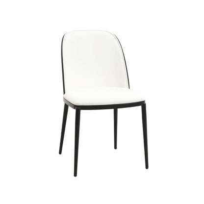Voren 7-Piece Dining Set with 55" Rectangular Dining Table in Black Glass Top and 6 Leather/Velvet/Suede Fabric Dining Chairs - Elax Furniture