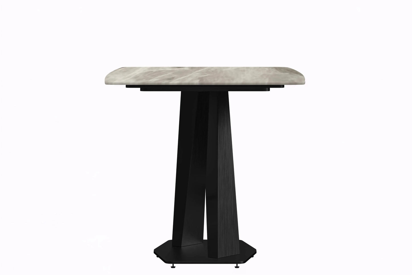 Voren 7-Piece Dining Set with 55" Rectangular Dining Table in Deep Grey Sintered Stone Top and 6 Leather/Velvet/Suede Fabric Dining Chairs - Elax Furniture
