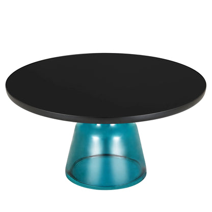 Tully Collection Coffee Table – Black/Gold Rim, Black Glass/Sintered Stone Top - Elax Furniture
