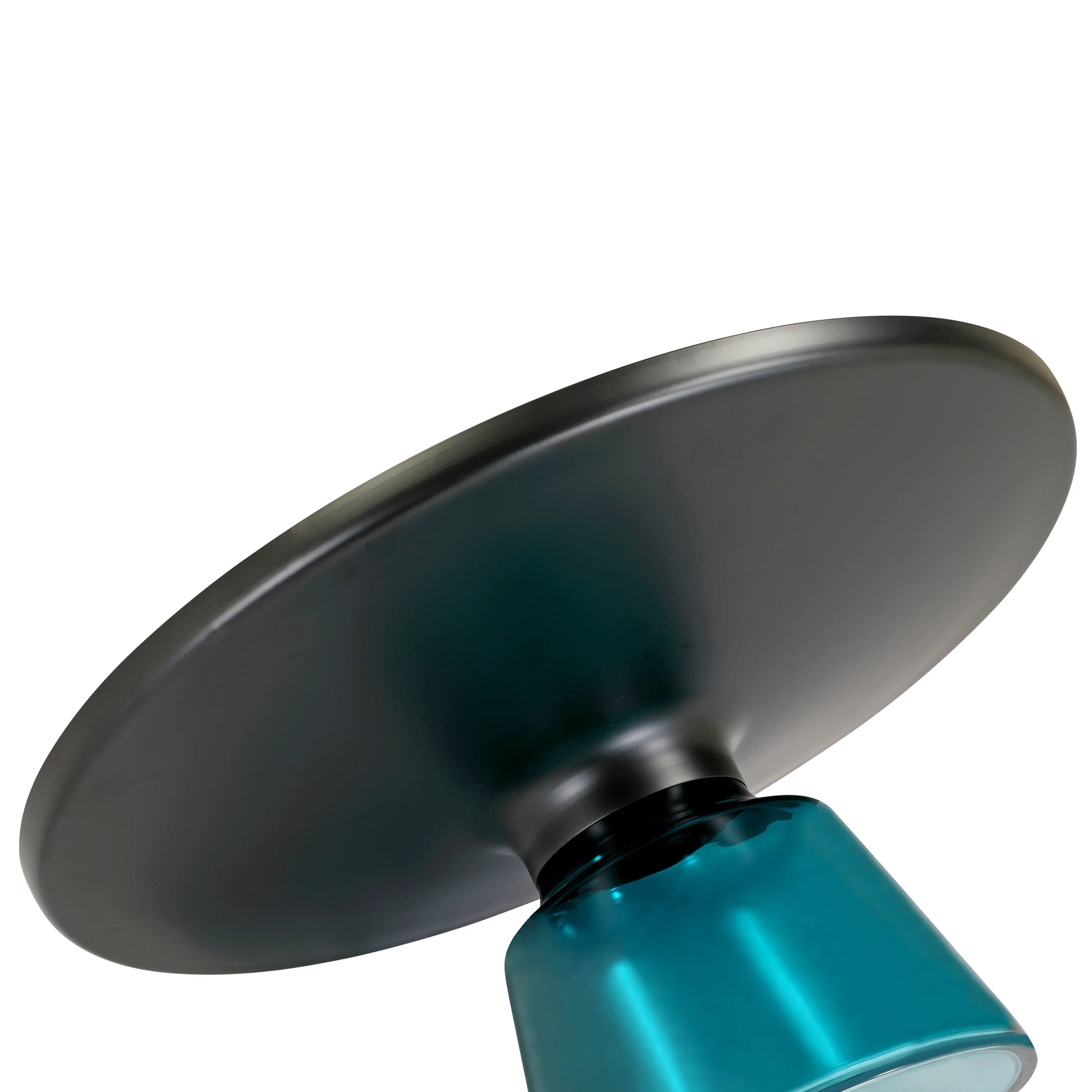 Tully Collection Coffee Table – Black/Gold Rim, Black Glass/Sintered Stone Top - Elax Furniture