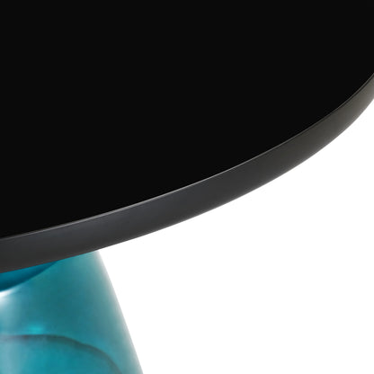 Tully Collection Coffee Table – Black/Gold Rim, Black Glass/Sintered Stone Top - Elax Furniture