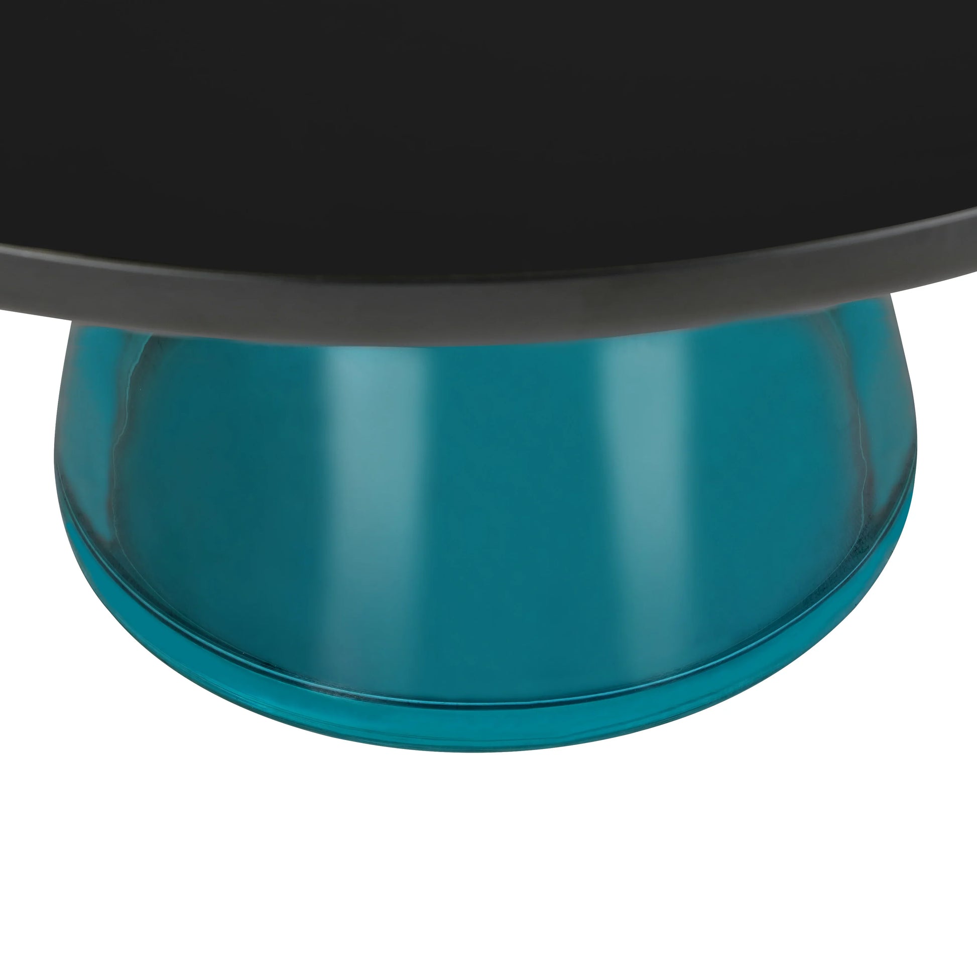 Tully Collection Coffee Table – Black/Gold Rim, Black Glass/Sintered Stone Top - Elax Furniture