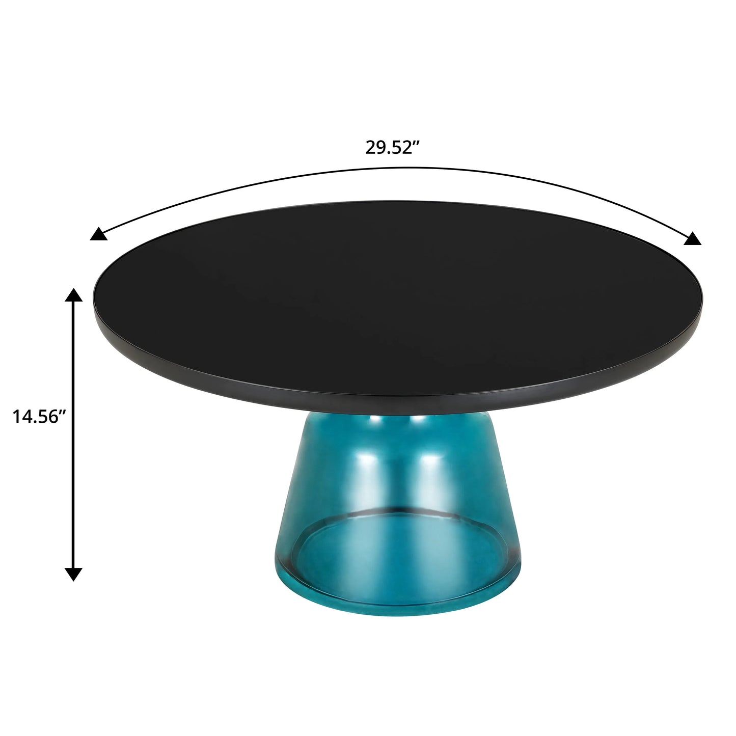 Tully Collection Coffee Table – Black/Gold Rim, Black Glass/Sintered Stone Top - Elax Furniture