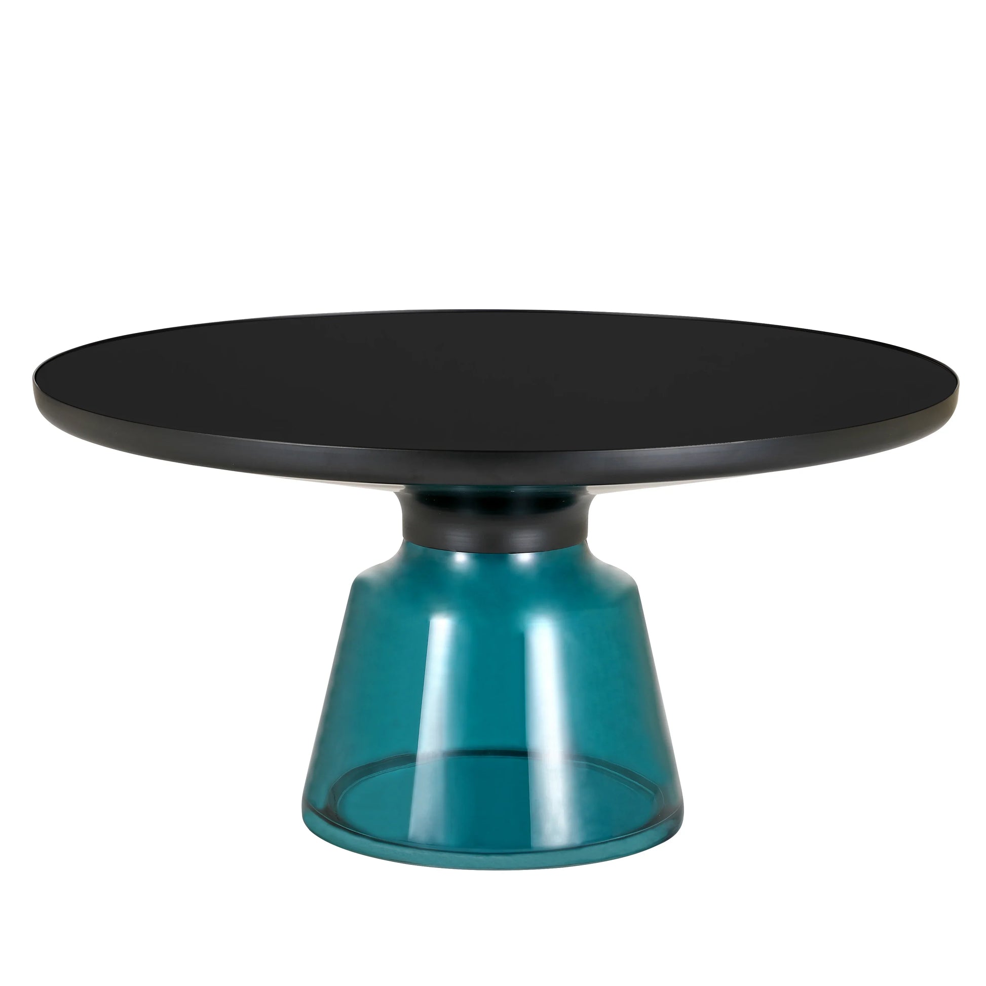 Tully Collection Coffee Table – Black/Gold Rim, Black Glass/Sintered Stone Top - Elax Furniture