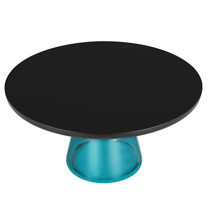 Tully Collection Coffee Table – Black/Gold Rim, Black Glass/Sintered Stone Top - Elax Furniture