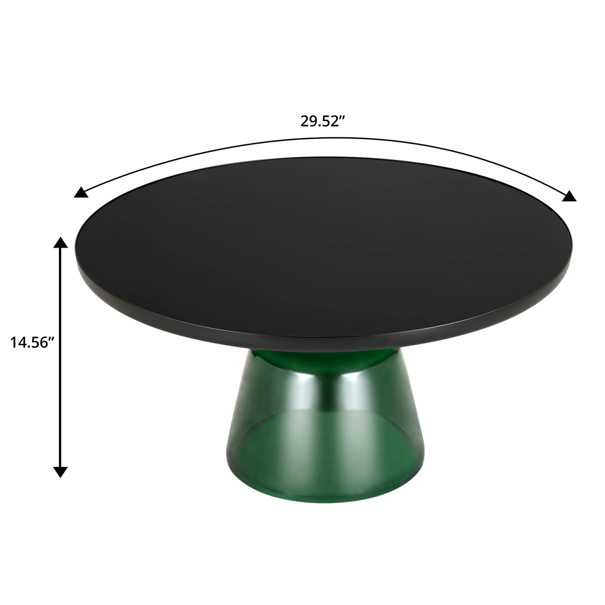 Tully Collection Coffee Table – Black/Gold Rim, Black Glass/Sintered Stone Top - Elax Furniture