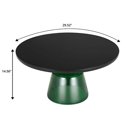 Tully Collection Coffee Table – Black/Gold Rim, Black Glass/Sintered Stone Top - Elax Furniture