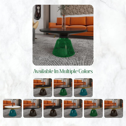 Tully Collection Coffee Table – Black/Gold Rim, Black Glass/Sintered Stone Top - Elax Furniture