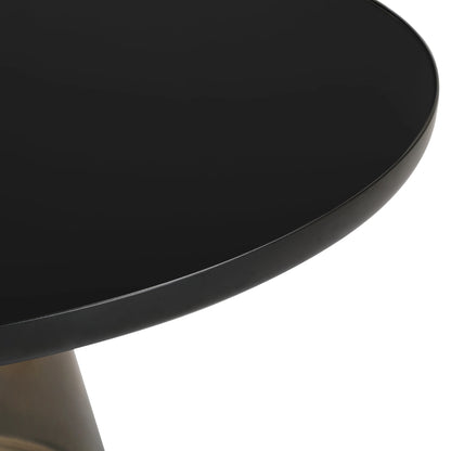 Tully Collection Coffee Table – Black/Gold Rim, Black Glass/Sintered Stone Top - Elax Furniture