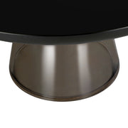 Tully Collection Coffee Table – Black/Gold Rim, Black Glass/Sintered Stone Top - Elax Furniture
