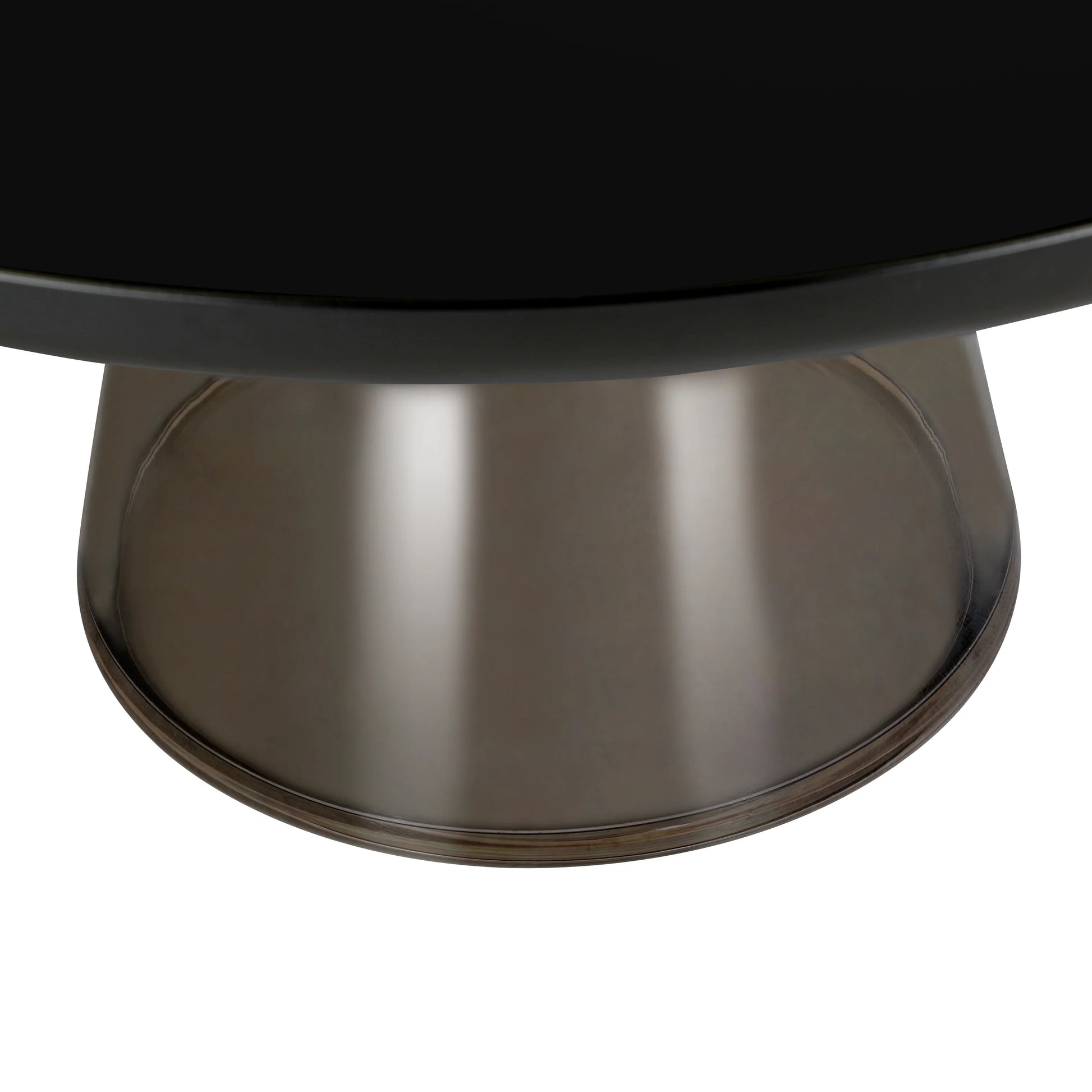 Tully Collection Coffee Table – Black/Gold Rim, Black Glass/Sintered Stone Top - Elax Furniture