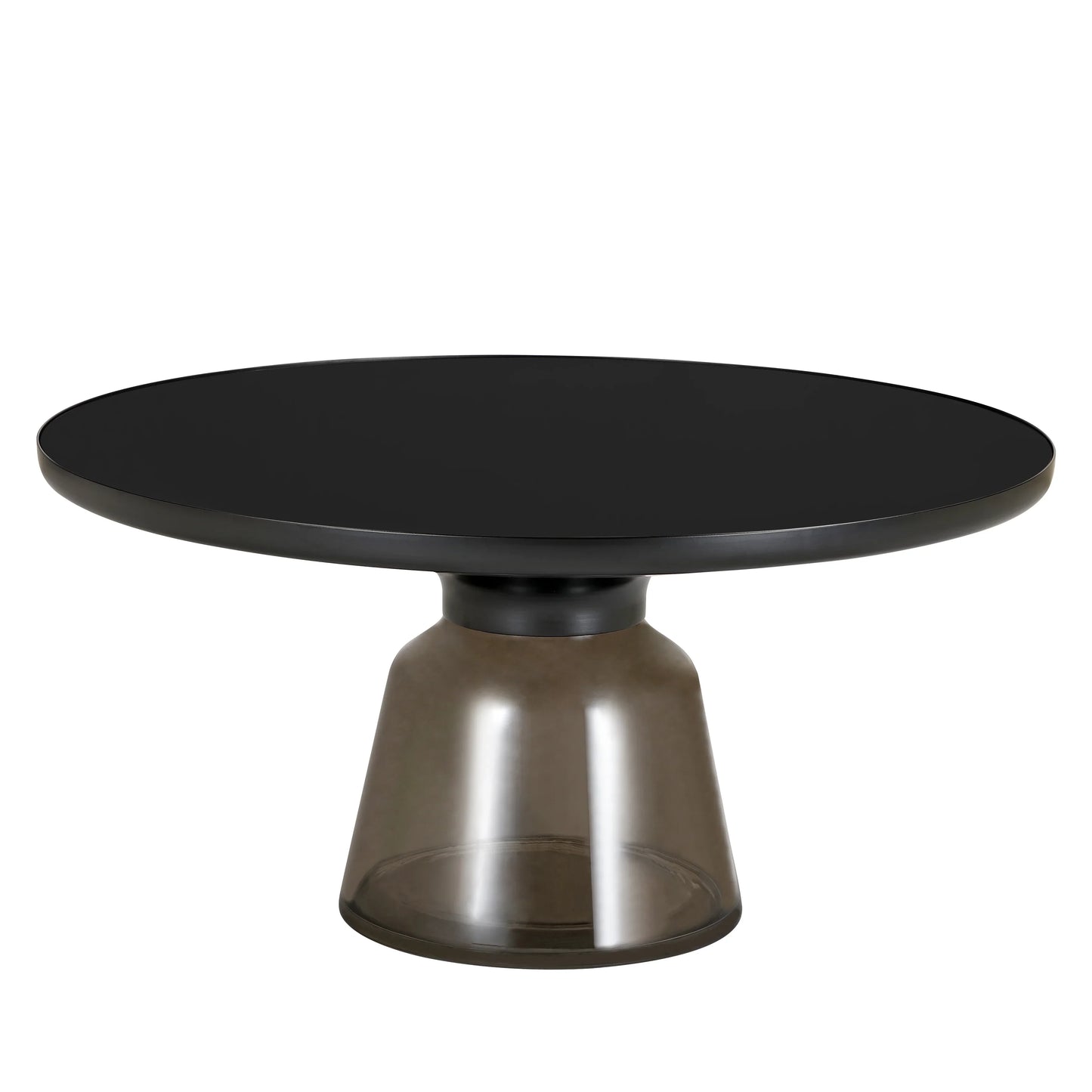 Tully Collection Coffee Table – Black/Gold Rim, Black Glass/Sintered Stone Top - Elax Furniture