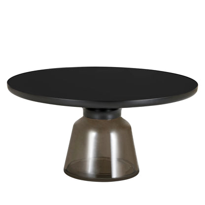 Tully Collection Coffee Table – Black/Gold Rim, Black Glass/Sintered Stone Top - Elax Furniture