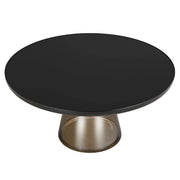 Tully Collection Coffee Table – Black/Gold Rim, Black Glass/Sintered Stone Top - Elax Furniture