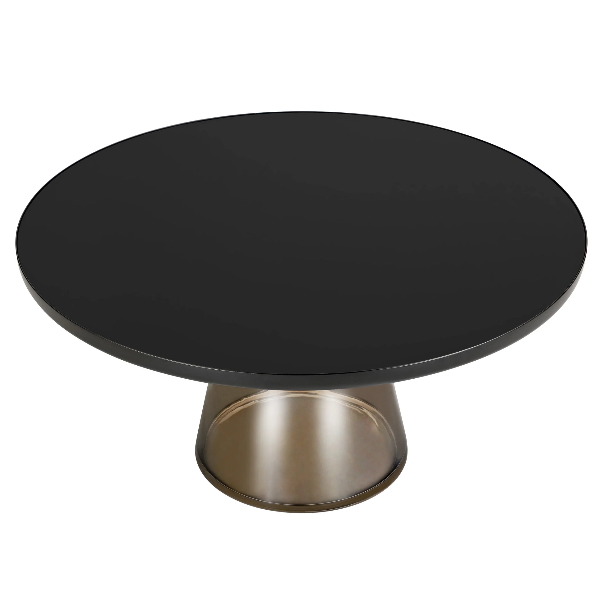 Tully Collection Coffee Table – Black/Gold Rim, Black Glass/Sintered Stone Top - Elax Furniture