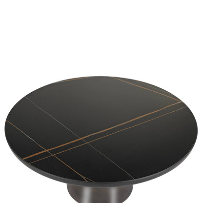 Tully Collection Coffee Table – Black/Gold Rim, Black Glass/Sintered Stone Top - Elax Furniture