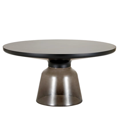 Tully Collection Coffee Table – Black/Gold Rim, Black Glass/Sintered Stone Top - Elax Furniture