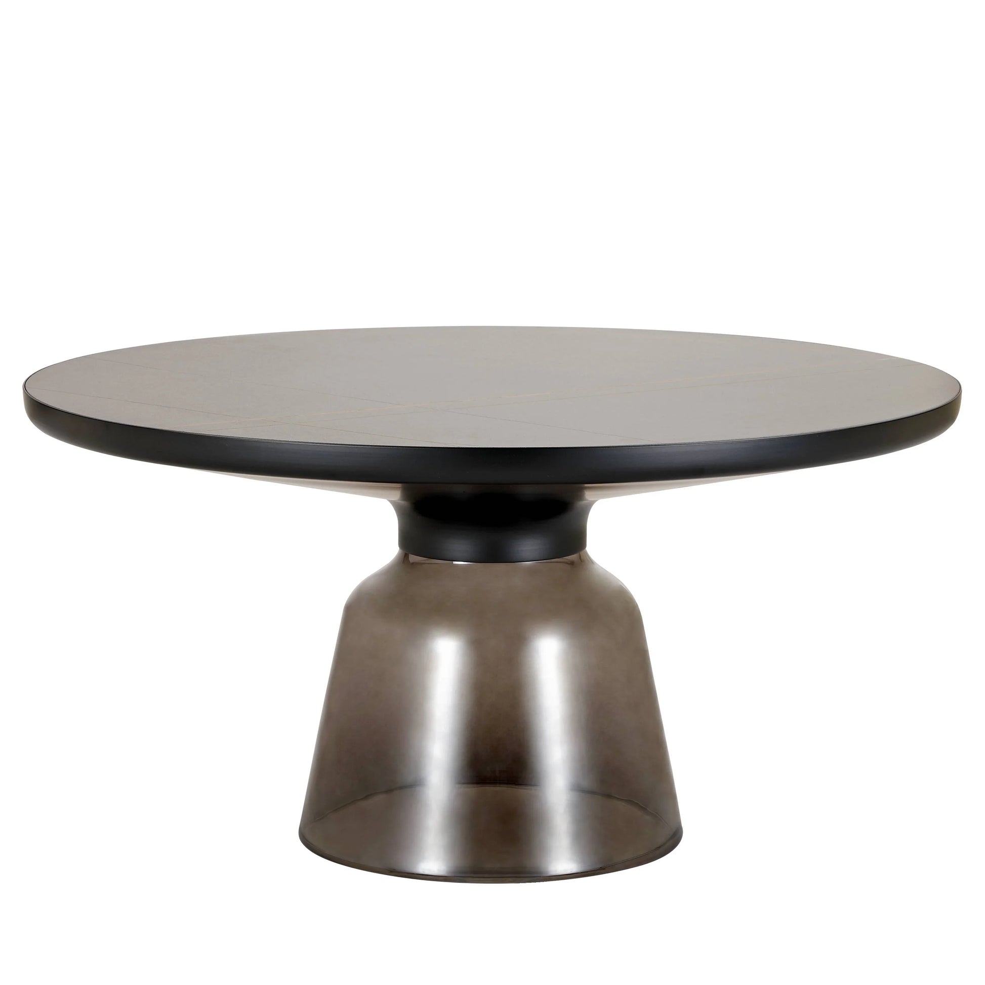 Tully Collection Coffee Table – Black/Gold Rim, Black Glass/Sintered Stone Top - Elax Furniture