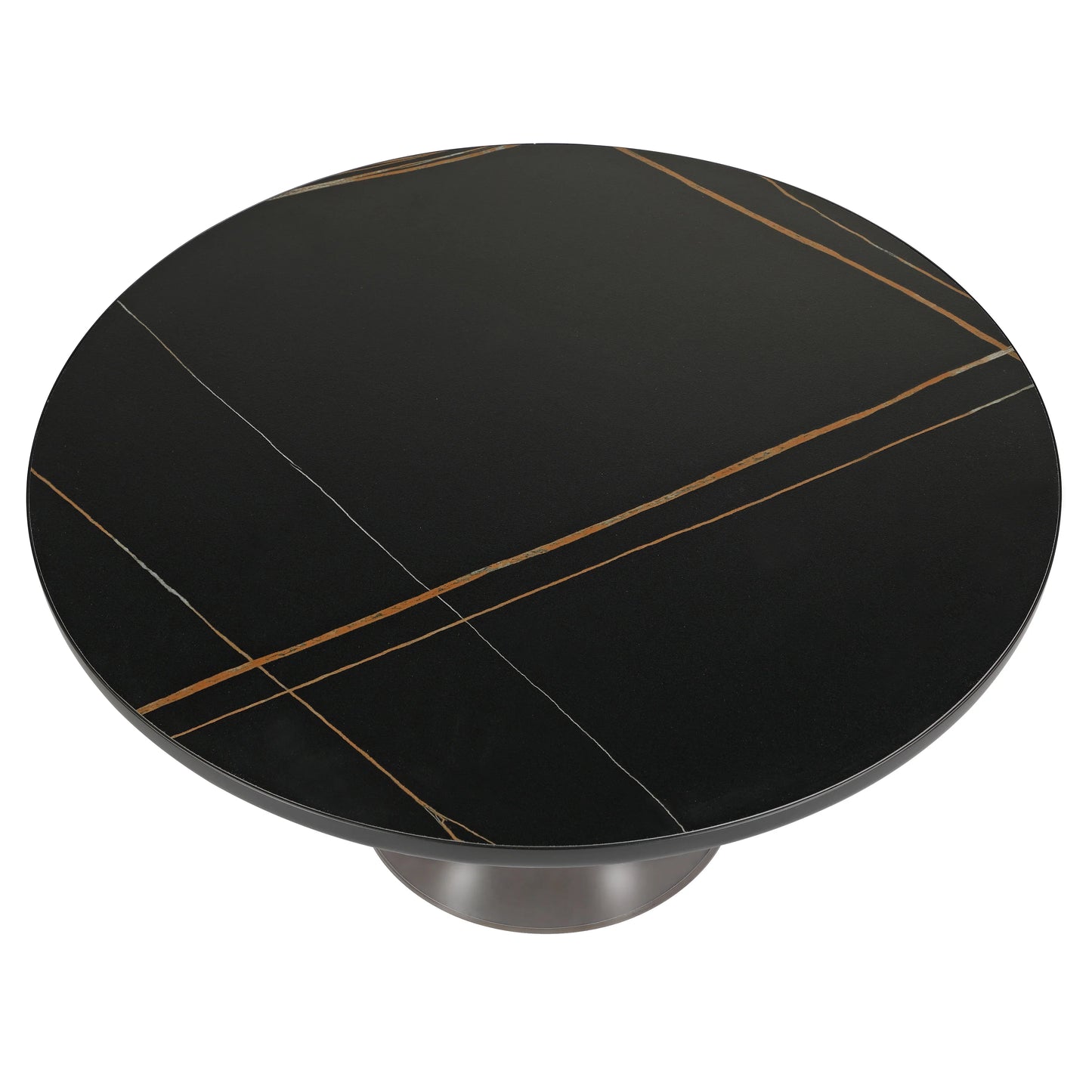 Tully Collection Coffee Table – Black/Gold Rim, Black Glass/Sintered Stone Top - Elax Furniture