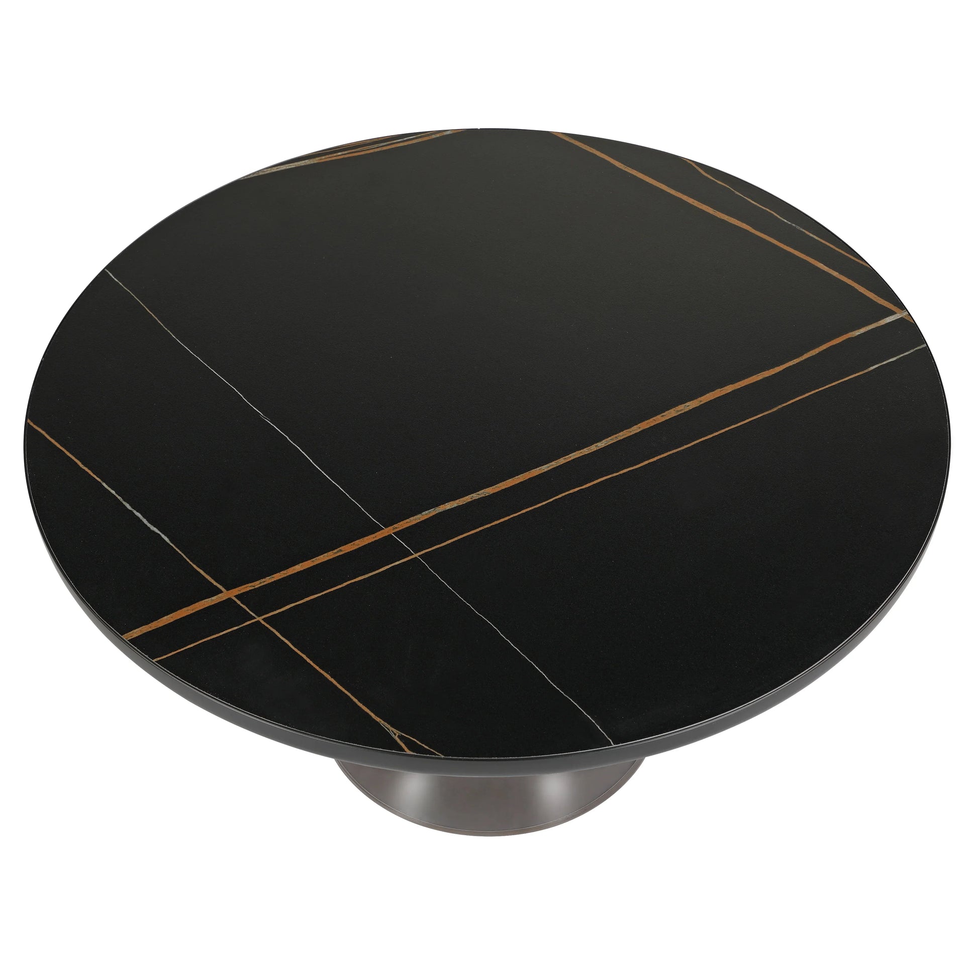 Tully Collection Coffee Table – Black/Gold Rim, Black Glass/Sintered Stone Top - Elax Furniture