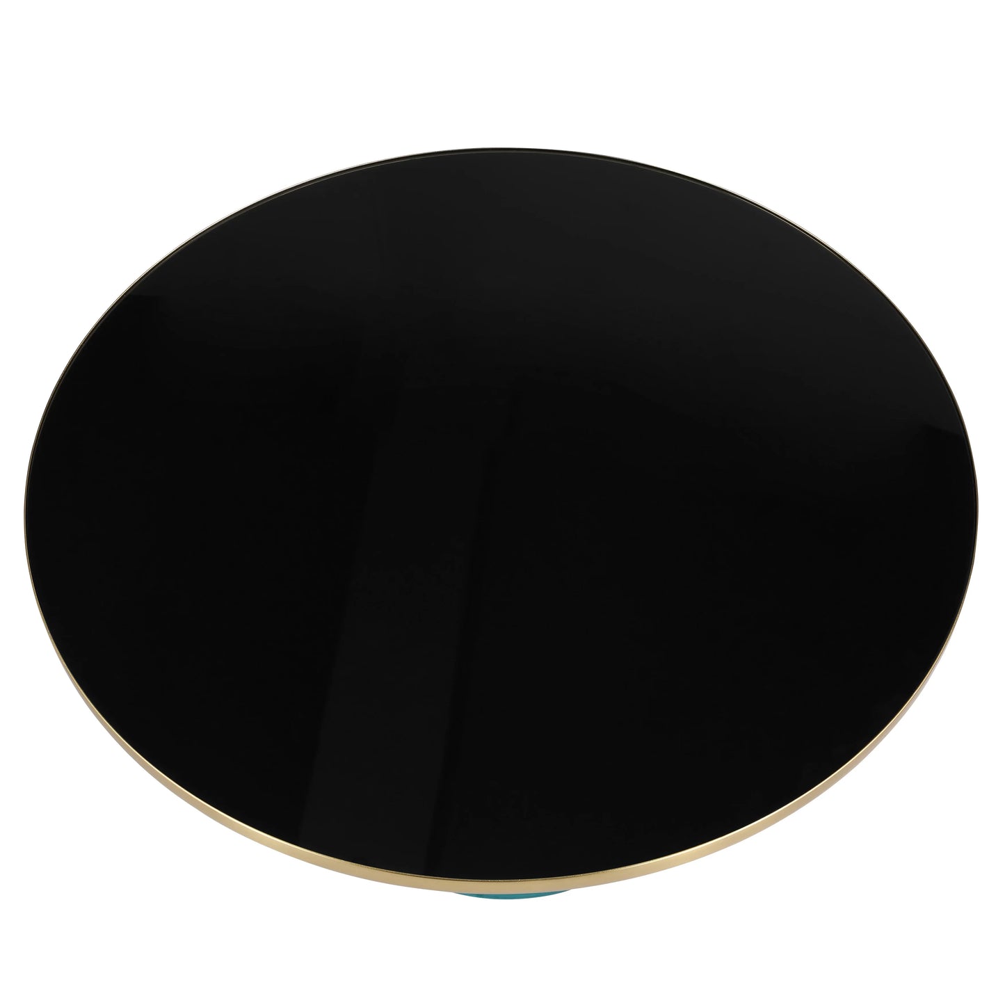 Tully Collection Coffee Table – Black/Gold Rim, Black Glass/Sintered Stone Top - Elax Furniture
