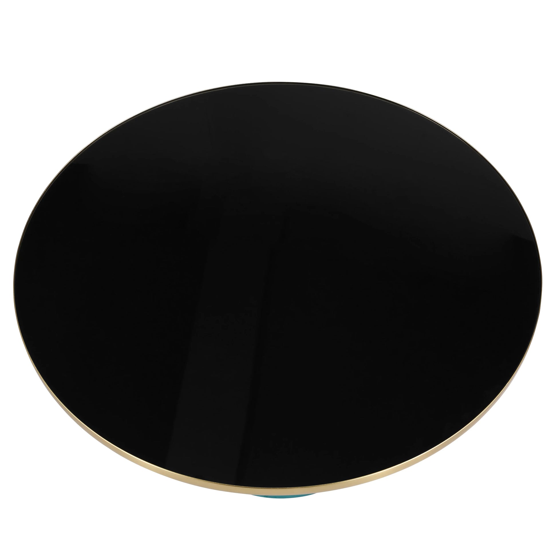 Tully Collection Coffee Table – Black/Gold Rim, Black Glass/Sintered Stone Top - Elax Furniture