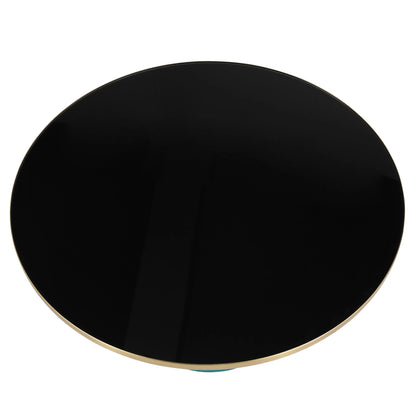 Tully Collection Coffee Table – Black/Gold Rim, Black Glass/Sintered Stone Top - Elax Furniture
