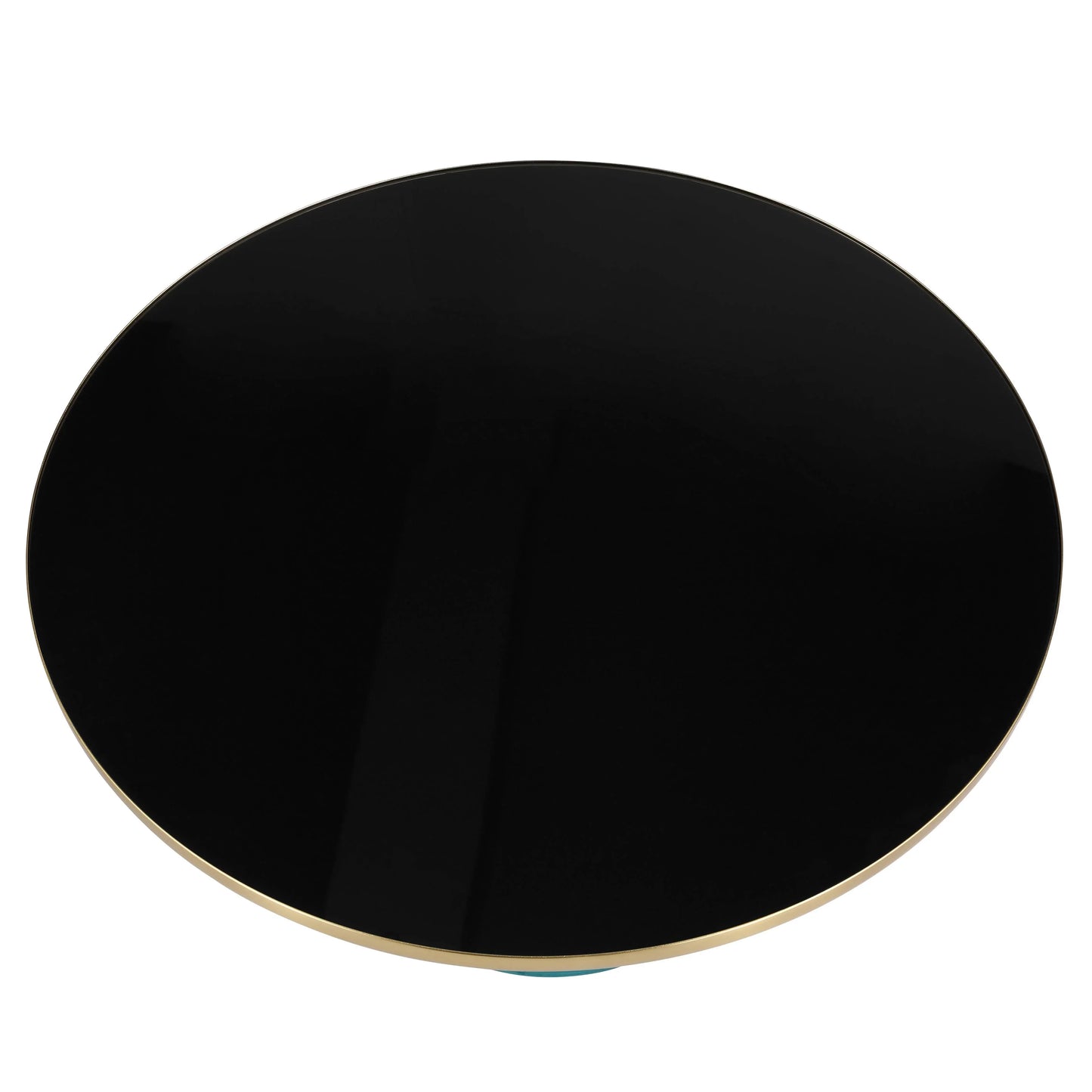 Tully Collection Coffee Table – Black/Gold Rim, Black Glass/Sintered Stone Top - Elax Furniture