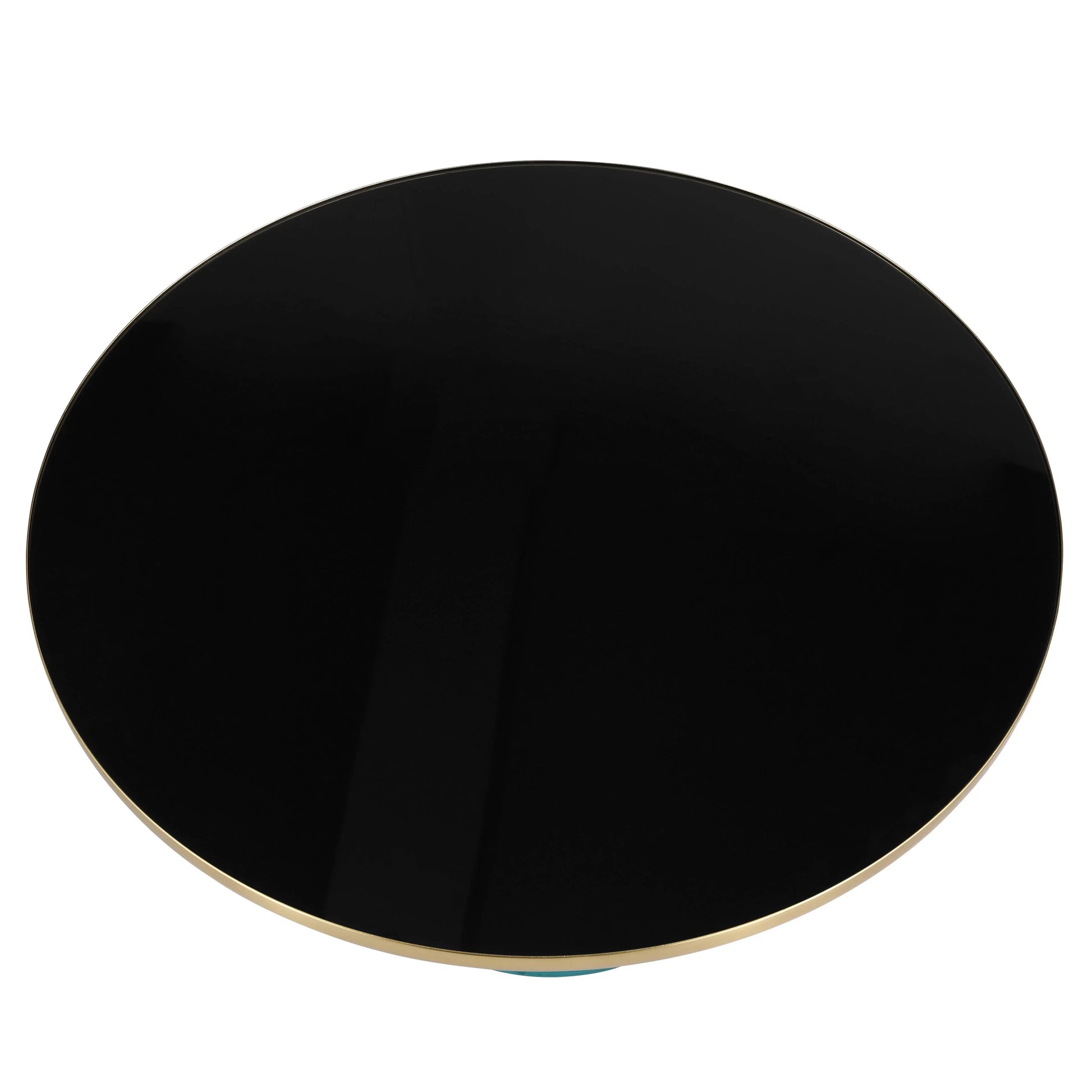 Tully Collection Coffee Table – Black/Gold Rim, Black Glass/Sintered Stone Top - Elax Furniture