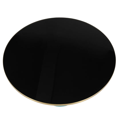 Tully Collection Coffee Table – Black/Gold Rim, Black Glass/Sintered Stone Top - Elax Furniture