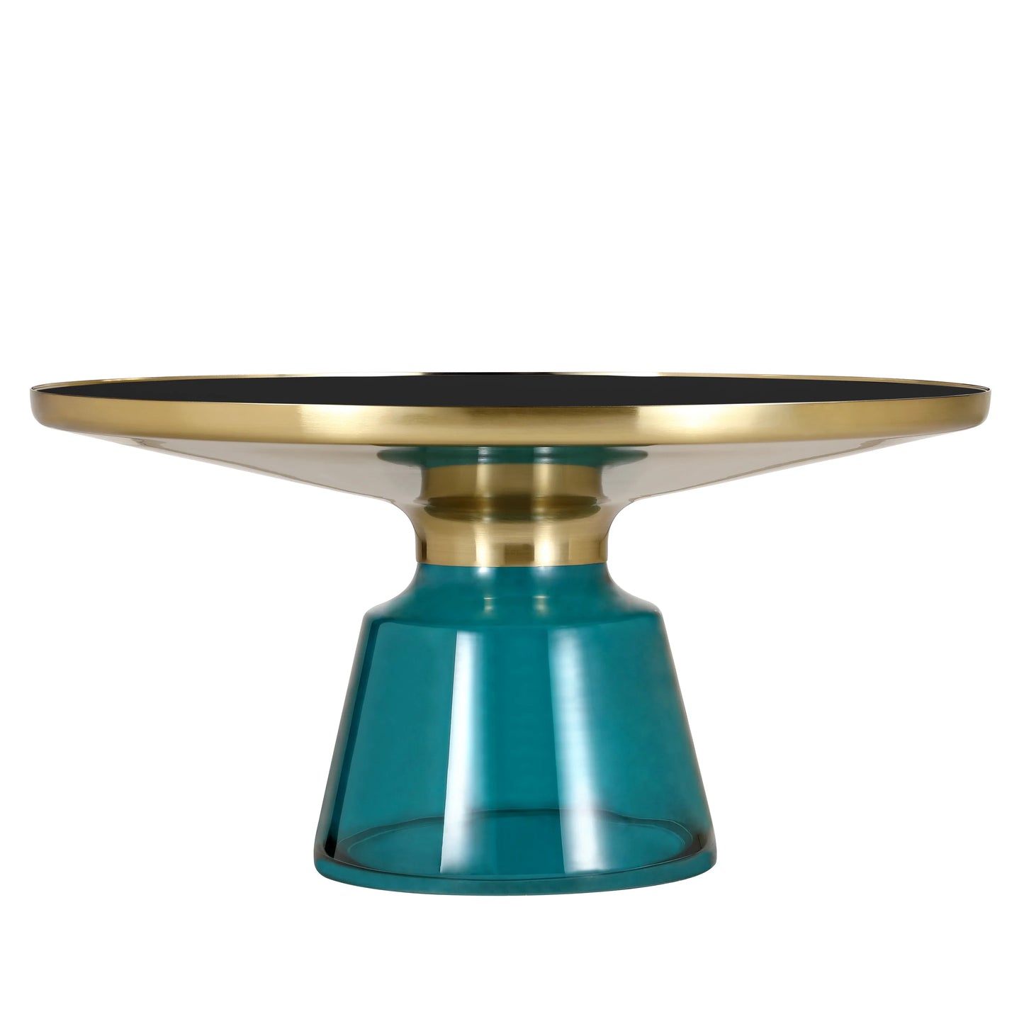 Tully Collection Coffee Table – Black/Gold Rim, Black Glass/Sintered Stone Top - Elax Furniture