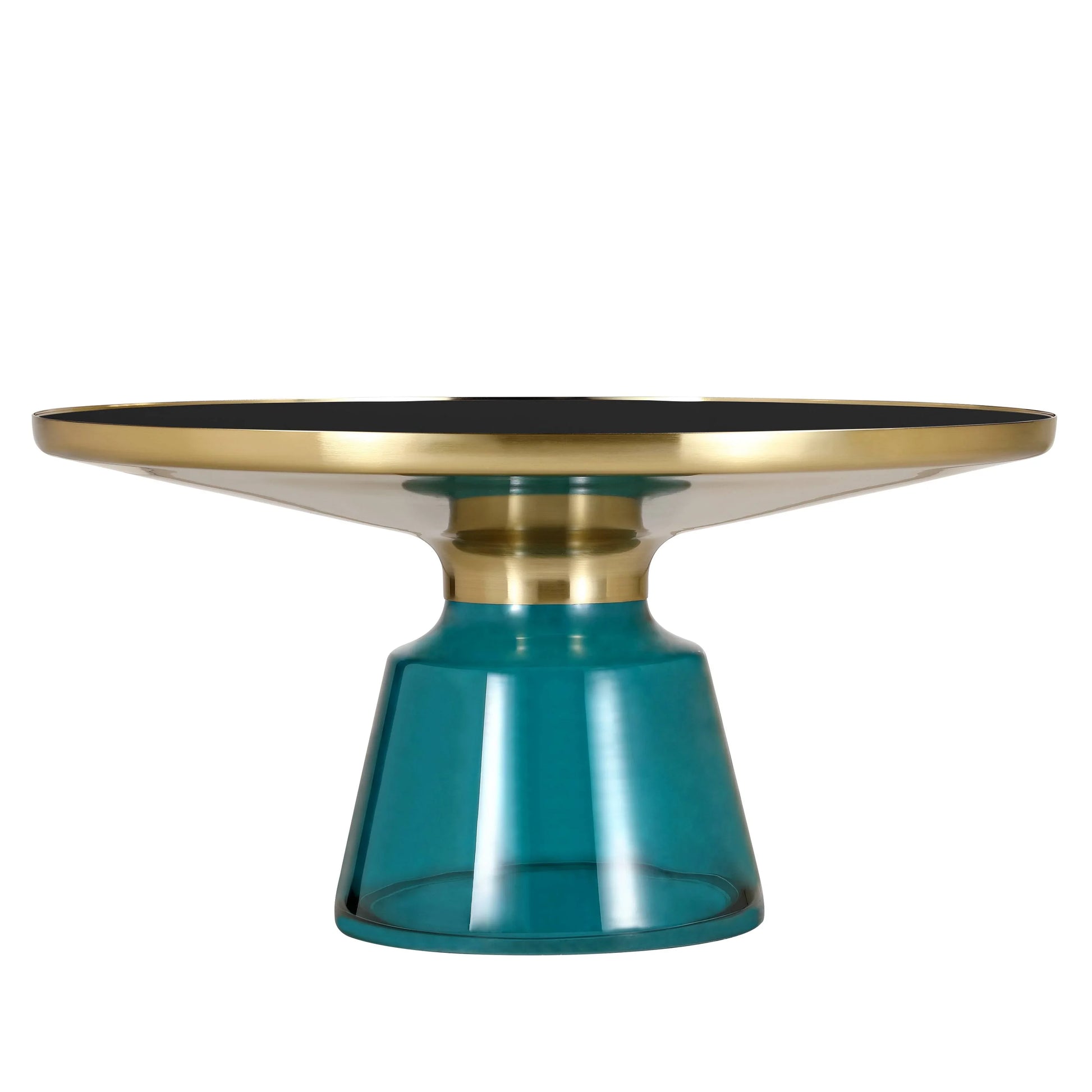 Tully Collection Coffee Table – Black/Gold Rim, Black Glass/Sintered Stone Top - Elax Furniture