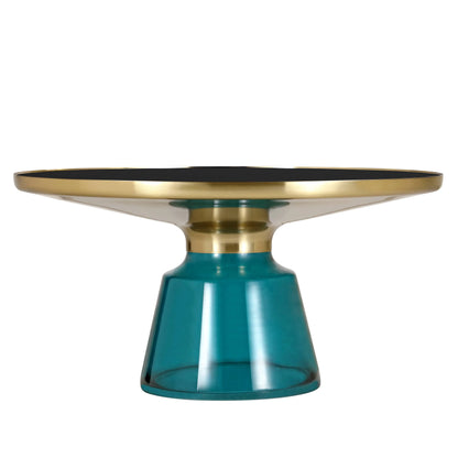 Tully Collection Coffee Table – Black/Gold Rim, Black Glass/Sintered Stone Top - Elax Furniture