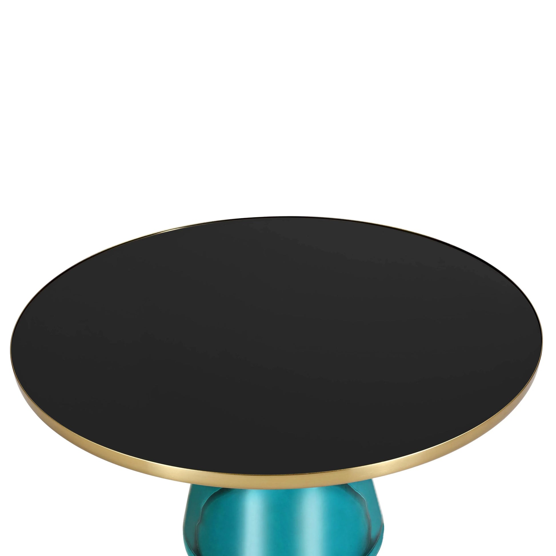 Tully Collection Coffee Table – Black/Gold Rim, Black Glass/Sintered Stone Top - Elax Furniture
