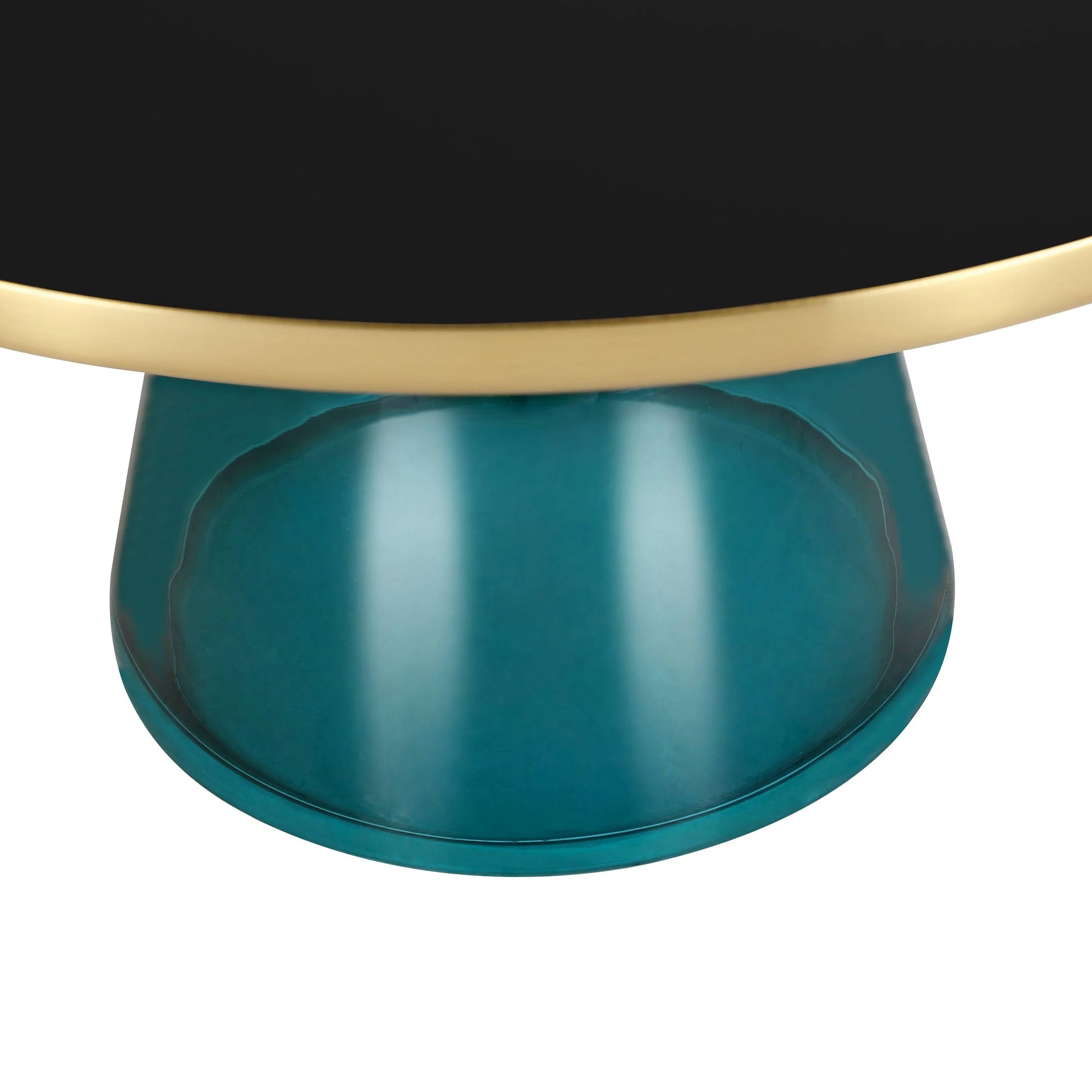 Tully Collection Coffee Table – Black/Gold Rim, Black Glass/Sintered Stone Top - Elax Furniture