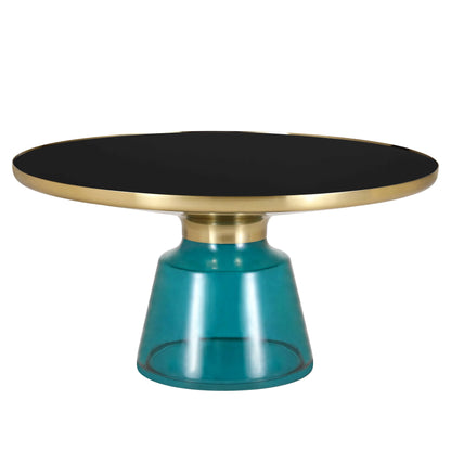 Tully Collection Coffee Table – Black/Gold Rim, Black Glass/Sintered Stone Top - Elax Furniture