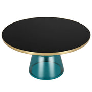 Tully Collection Coffee Table – Black/Gold Rim, Black Glass/Sintered Stone Top - Elax Furniture
