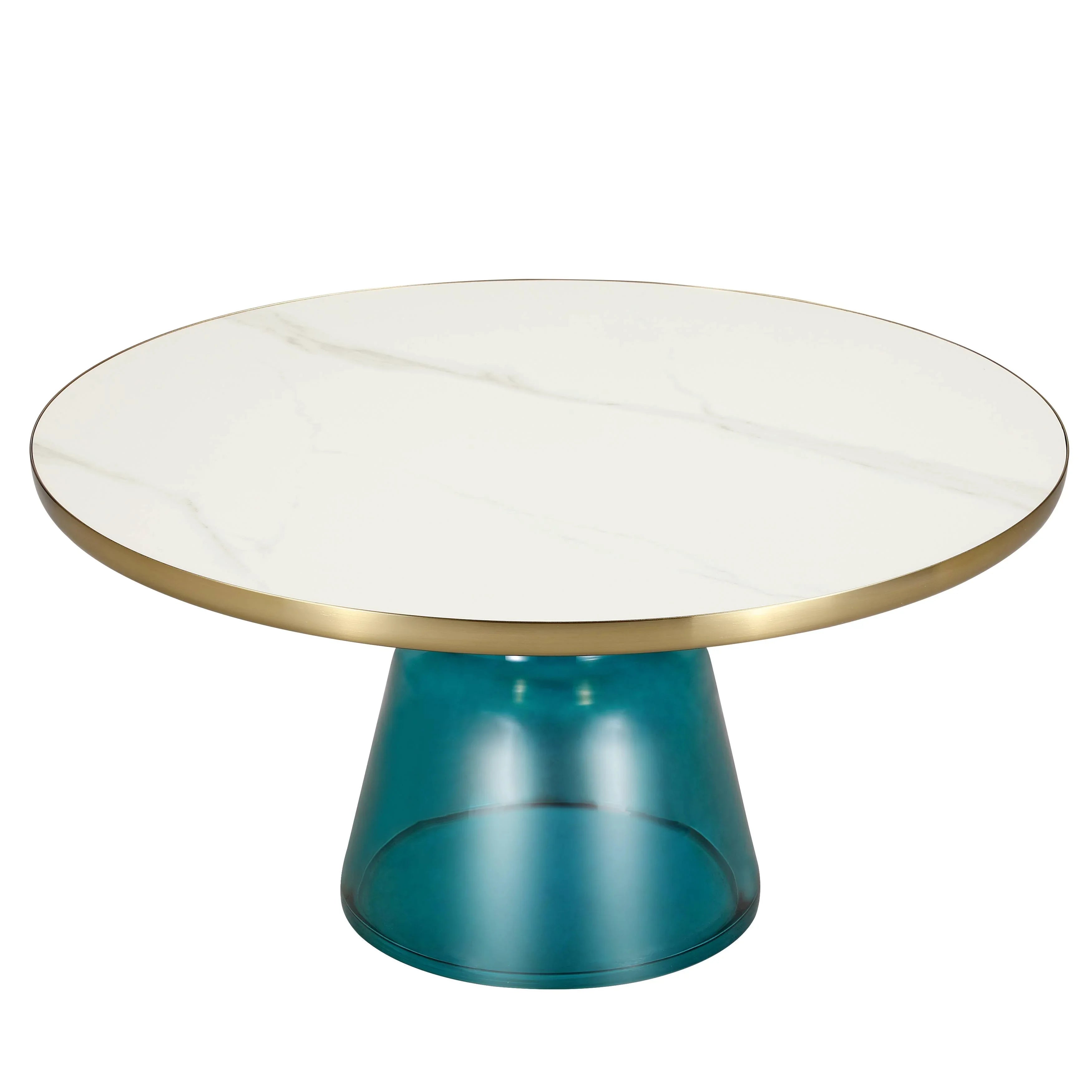 Tully Collection Coffee Table – Black/Gold Rim, Black Glass/Sintered Stone Top - Elax Furniture