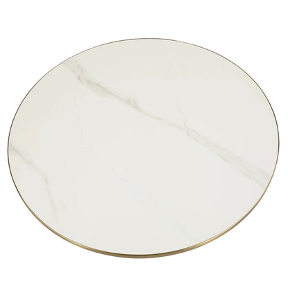 Tully Collection Coffee Table – Black/Gold Rim, Black Glass/Sintered Stone Top - Elax Furniture