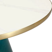 Tully Collection Coffee Table – Black/Gold Rim, Black Glass/Sintered Stone Top - Elax Furniture