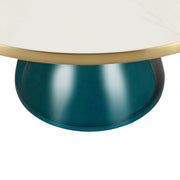 Tully Collection Coffee Table – Black/Gold Rim, Black Glass/Sintered Stone Top - Elax Furniture