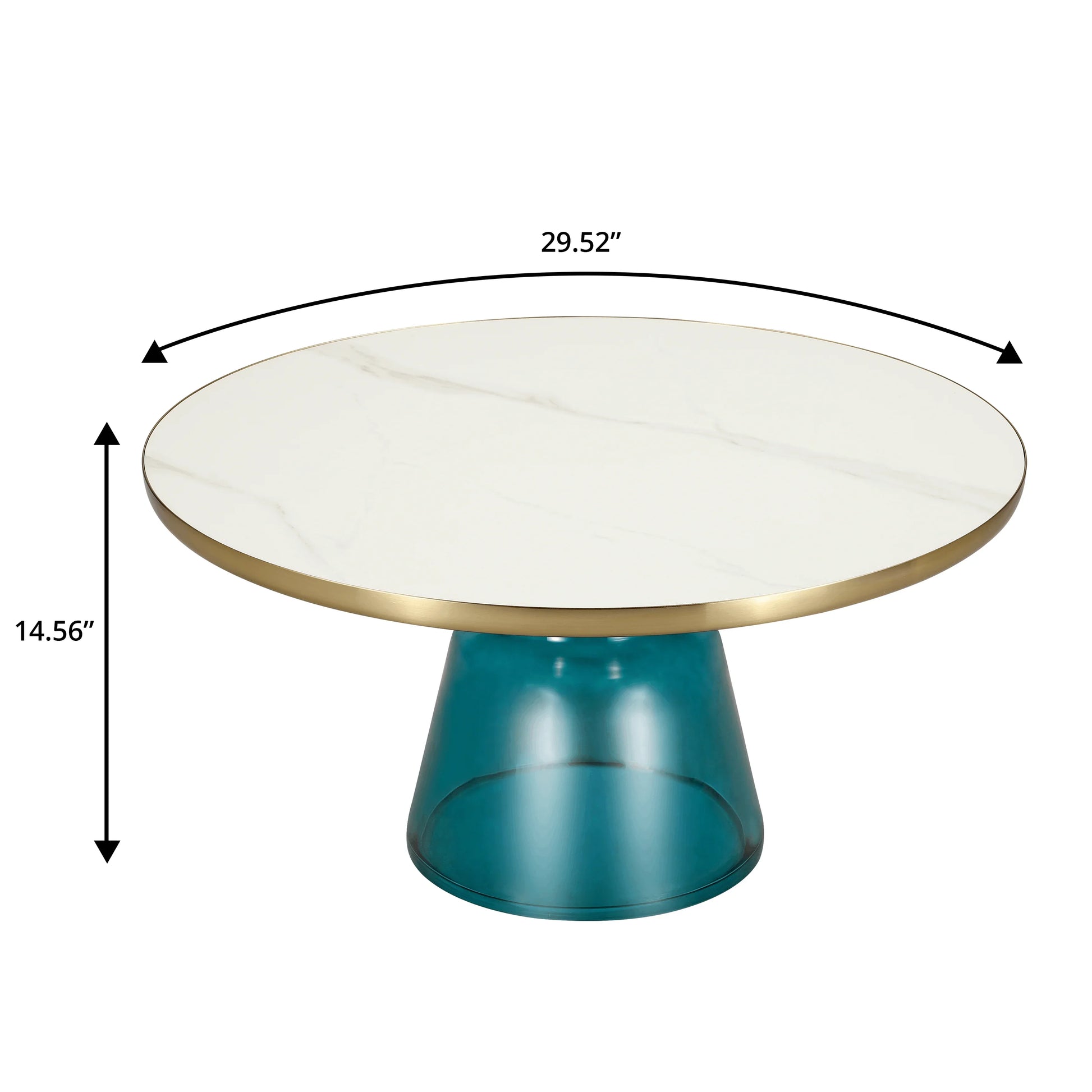 Tully Collection Coffee Table – Black/Gold Rim, Black Glass/Sintered Stone Top - Elax Furniture