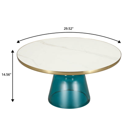 Tully Collection Coffee Table – Black/Gold Rim, Black Glass/Sintered Stone Top - Elax Furniture