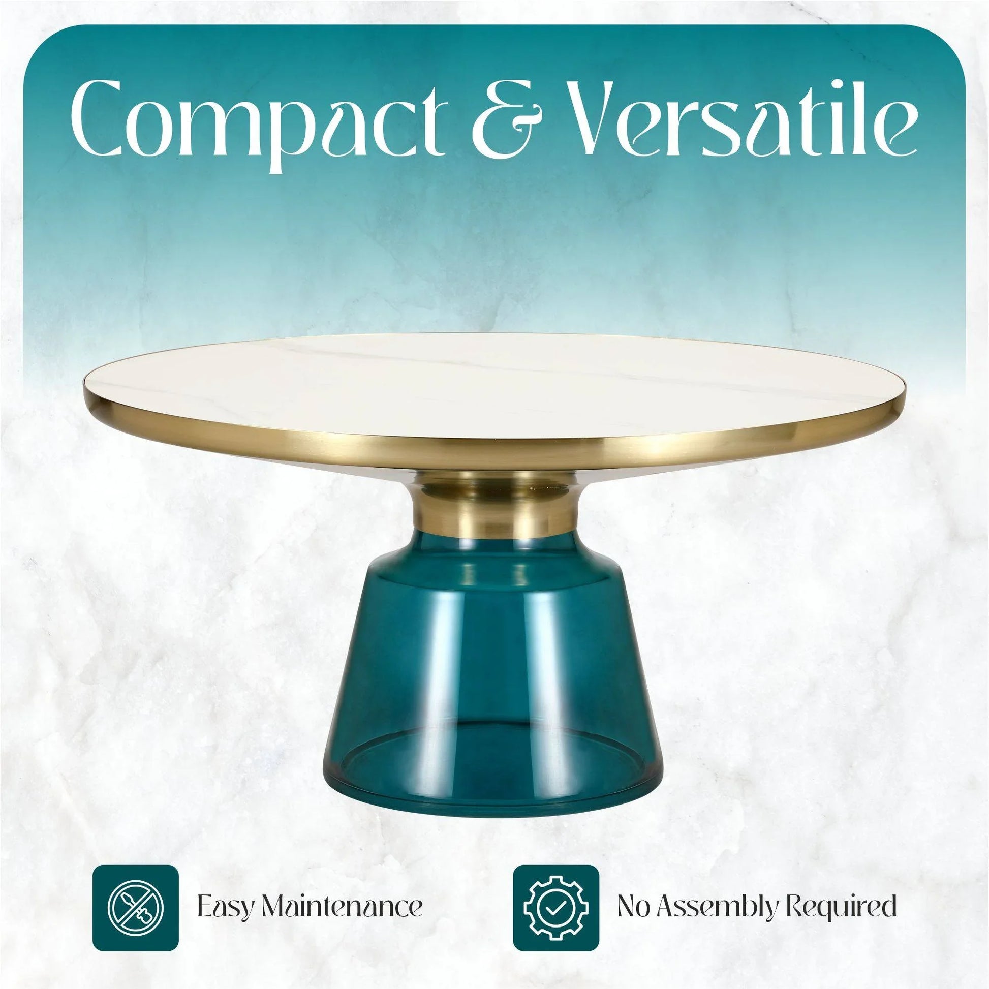 Tully Collection Coffee Table – Black/Gold Rim, Black Glass/Sintered Stone Top - Elax Furniture