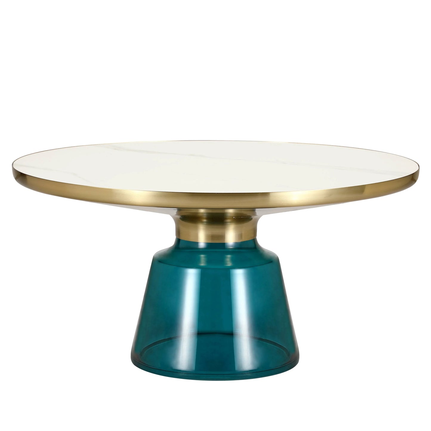 Tully Collection Coffee Table – Black/Gold Rim, Black Glass/Sintered Stone Top - Elax Furniture