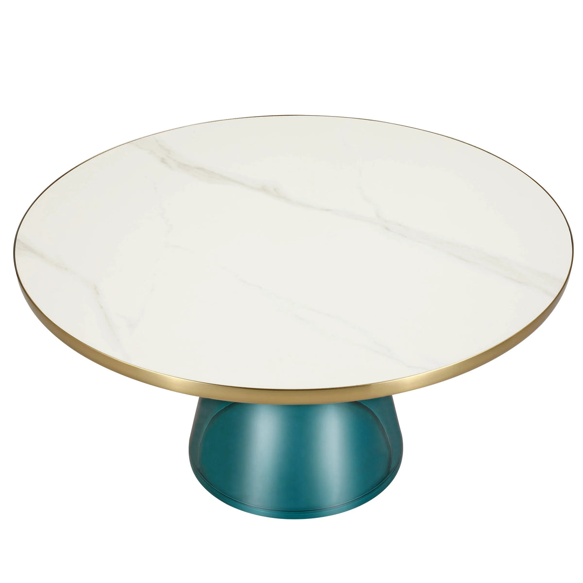 Tully Collection Coffee Table – Black/Gold Rim, Black Glass/Sintered Stone Top - Elax Furniture